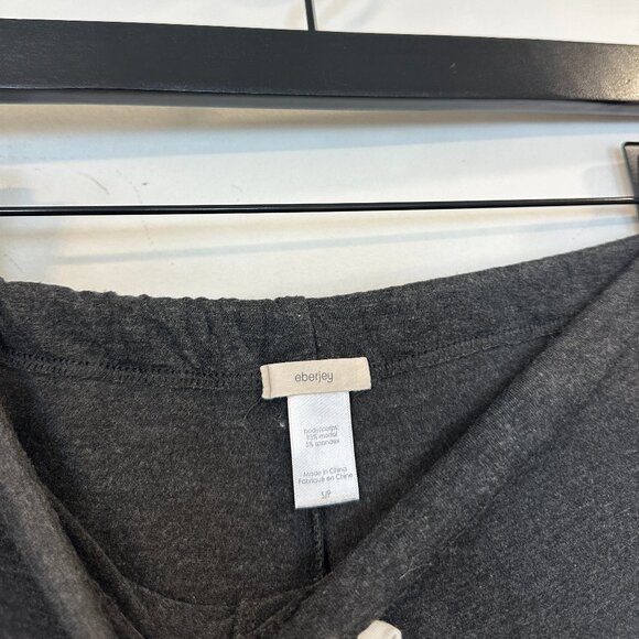 EBERJEY Gisele Jersey Knit Slouchy Pajamas in Graphite/ Ivory Size Small - Picture 8 of 13